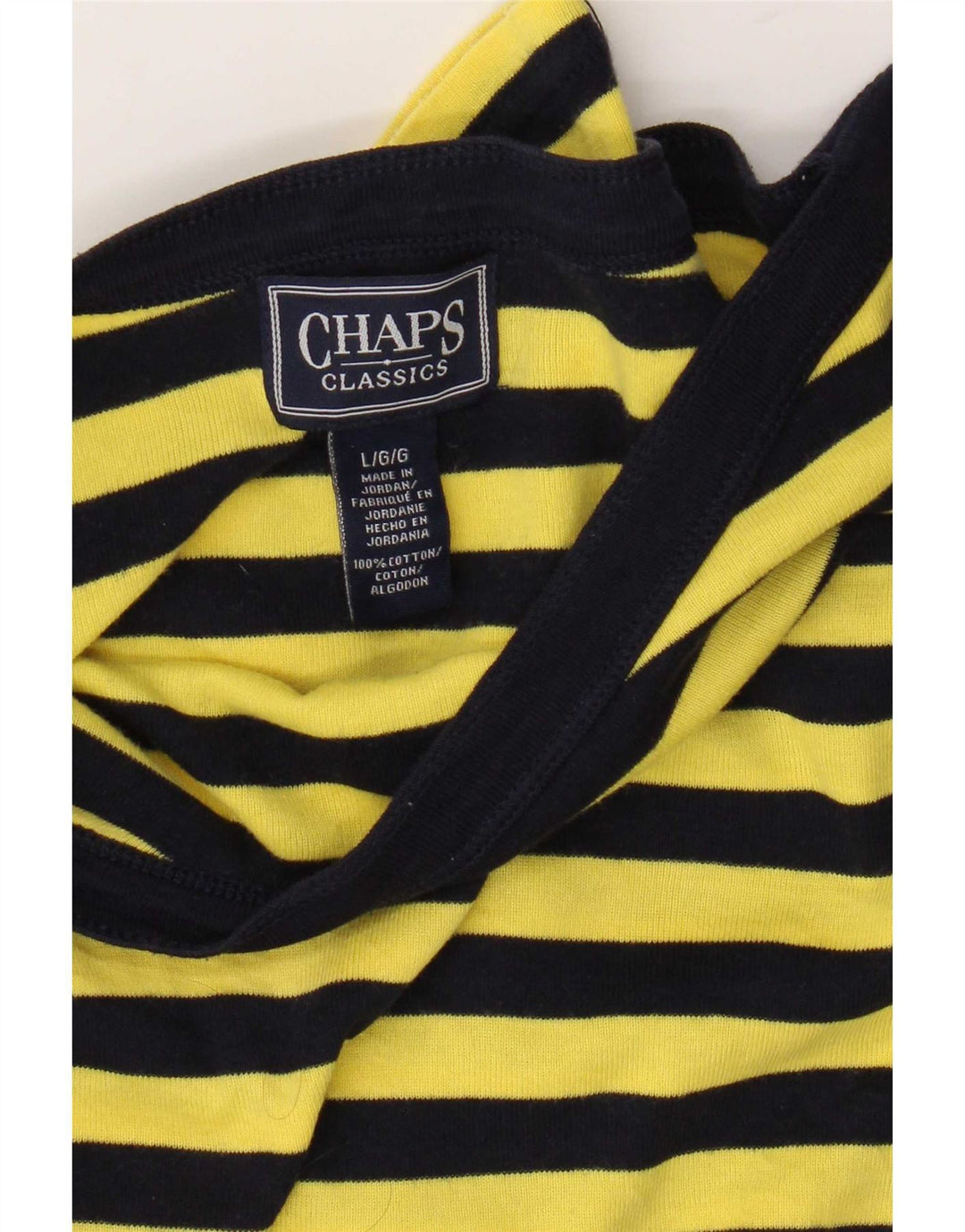 Chaps Womens Classics Top manga 3/4 UK 46 Grande Algodón a rayas amarillas