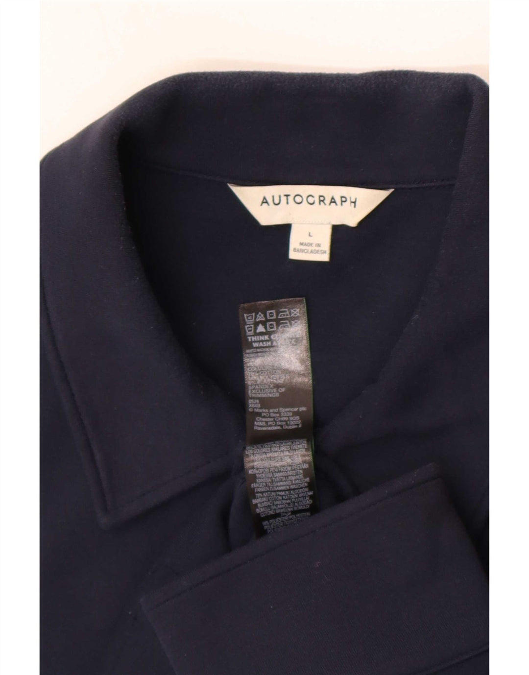 Marks & Spencer Chaqueta Bomber Autograph para Hombre Reino Unido 40 Grande Algodón Azul Marino