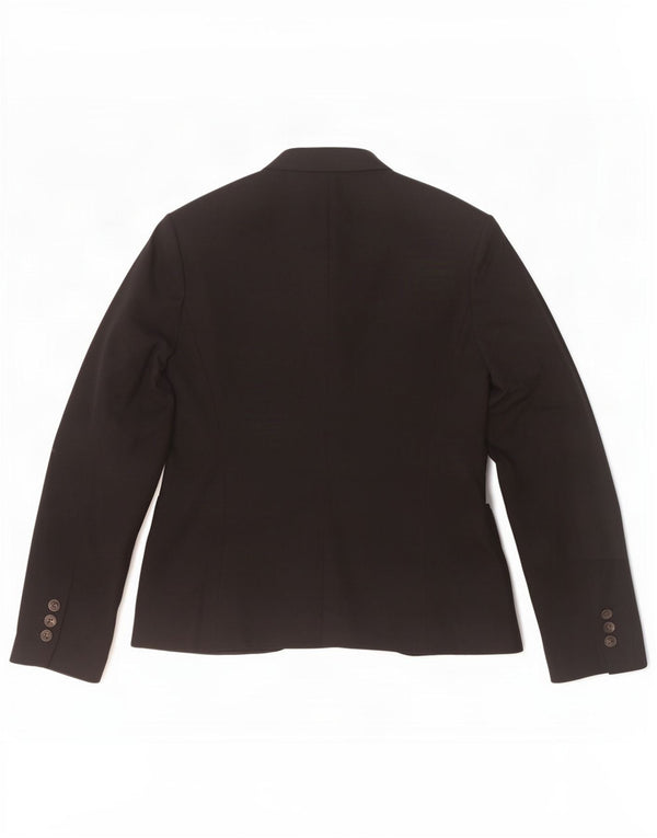Zara Mujer Chaqueta Blazer De 1 Botón EU 38 Pequeña Poliéster Negro