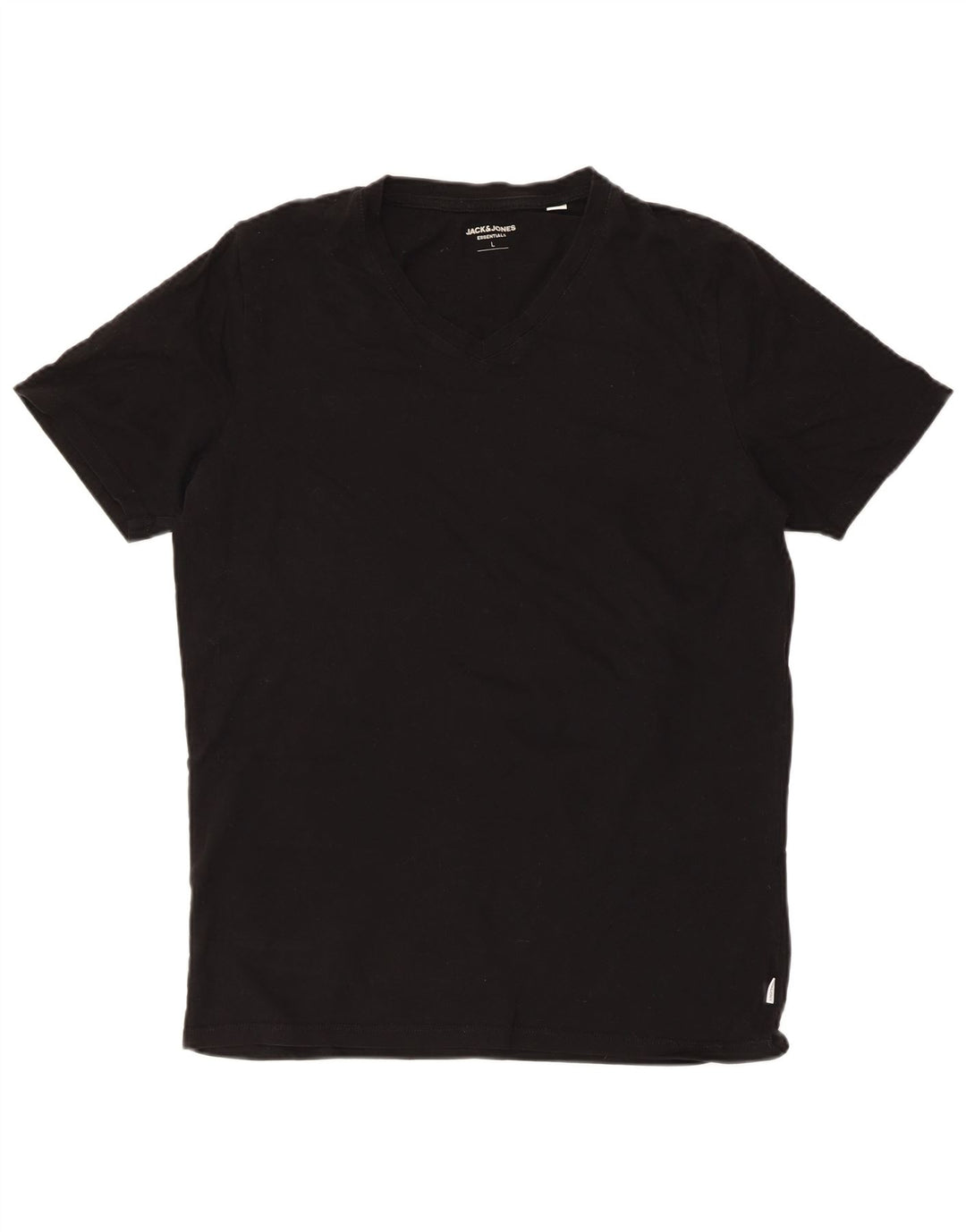 JACK & JONES Hombre Camiseta Top Grande Negro Algodón