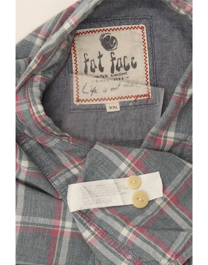 Camisa de corte regular para hombre de Fat Face 2XL Algodón a cuadros gris