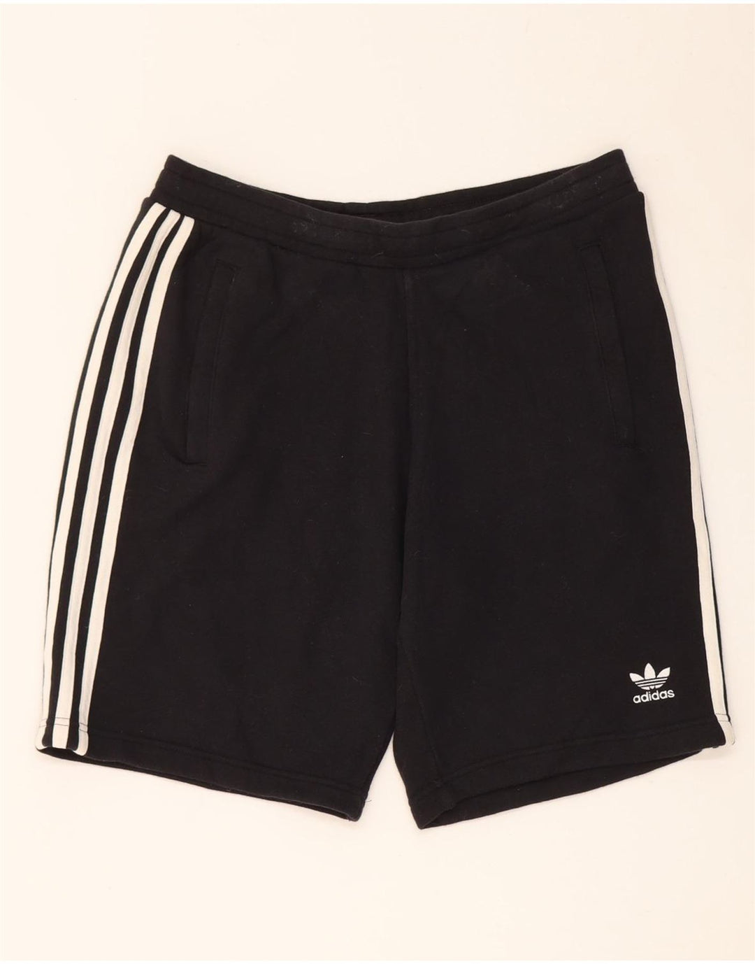 Adidas - Pantalones cortos deportivos para hombre, algodón negro mediano