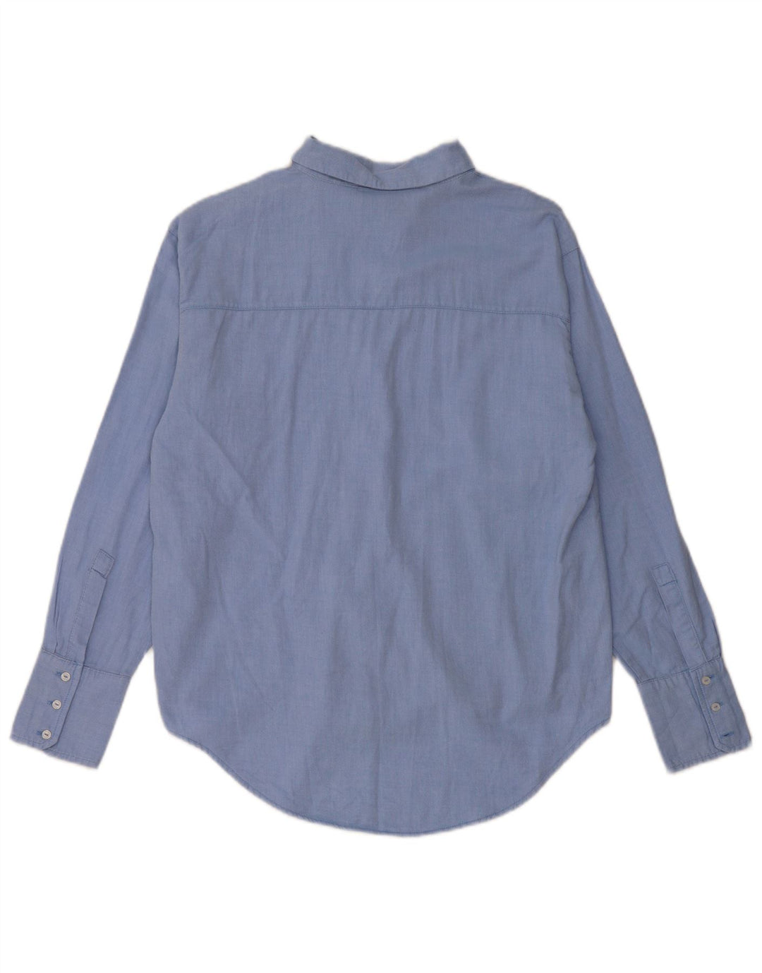 Zara Mujer Camisa Extragrande UK 6 XS Algodón Azul