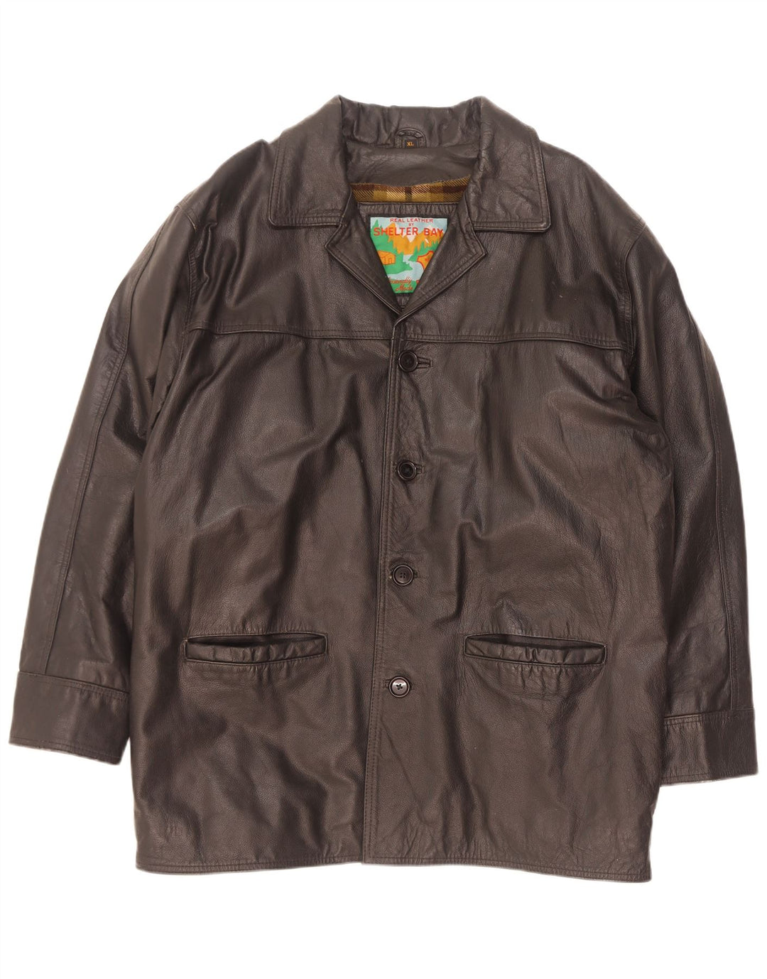 Shelter Bay Chaqueta de cuero para hombre UK 42 XL Negro