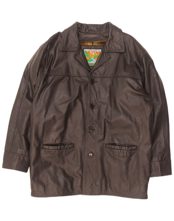Shelter Bay Chaqueta de cuero para hombre UK 42 XL Negro