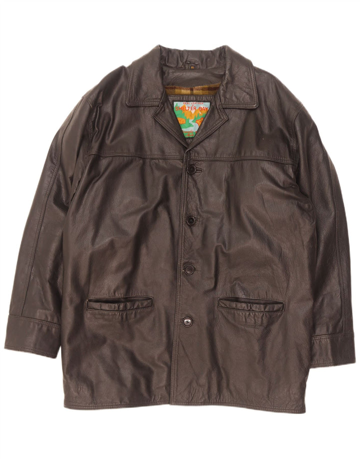 Shelter Bay Chaqueta de cuero para hombre UK 42 XL Negro