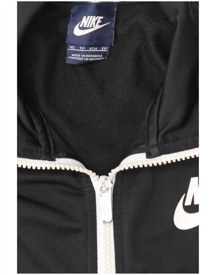 NIKE Womens Loose Fit Tracksuit Top Jacket UK 6 XS Black Colourblock