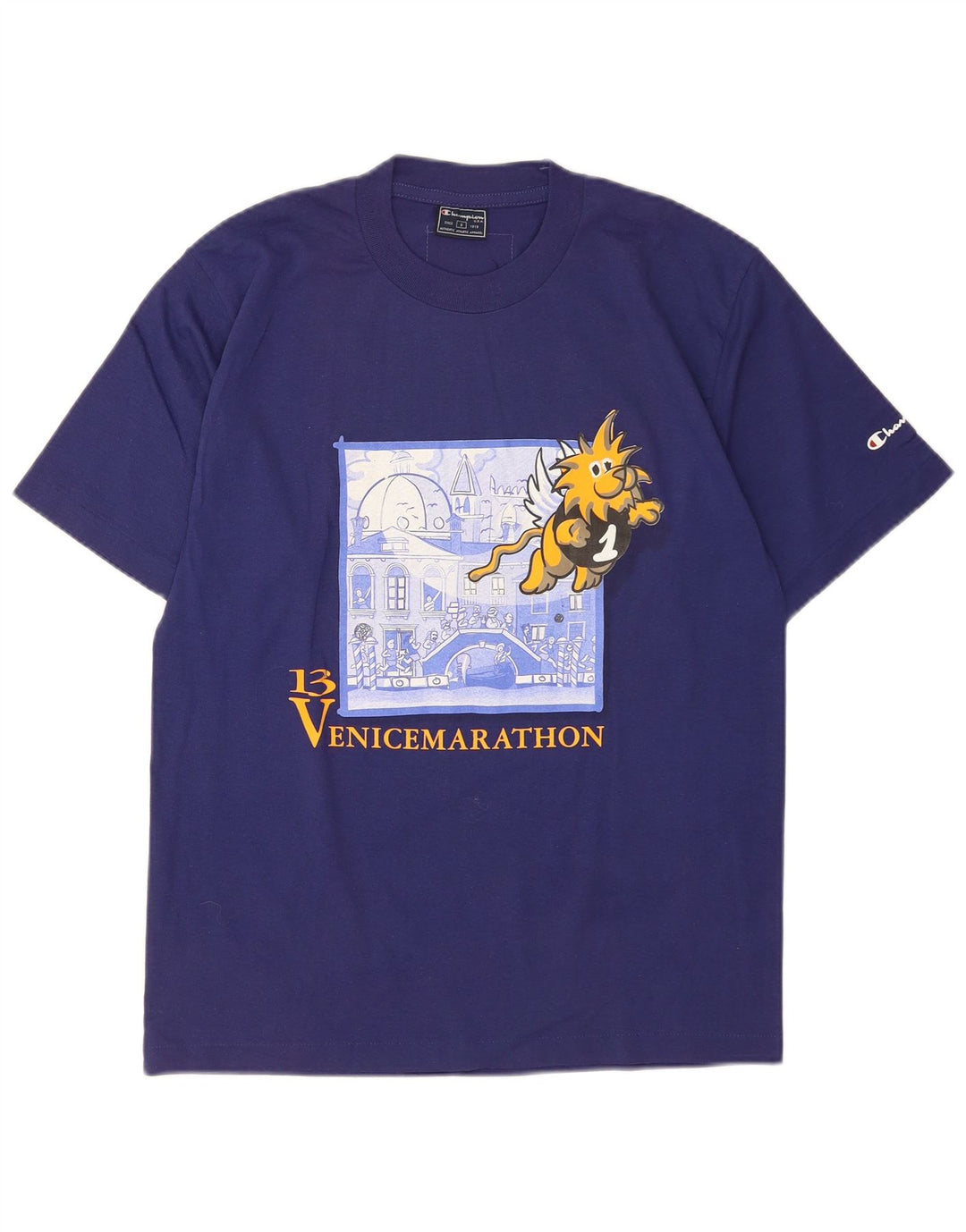 Champion Camiseta gráfica para hombre Top Small Blue Cotton
