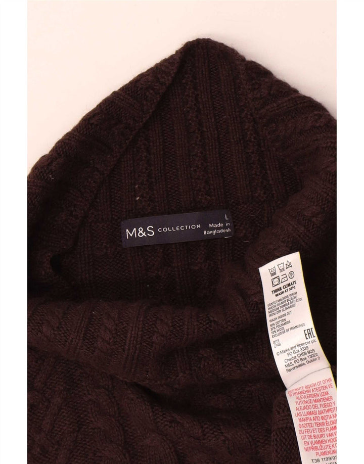 Marks & Spencer Suéter con Cuello Alto para Mujer UK 46 Grande Marrón
