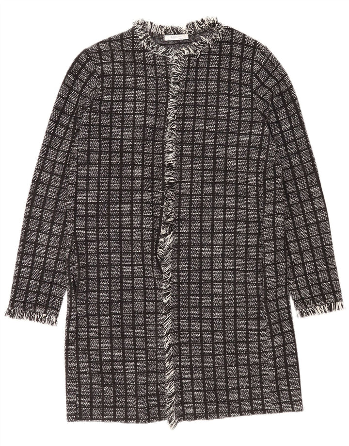 Zara Mujer Abrigo Extragrande UK 10 Small Grey Check