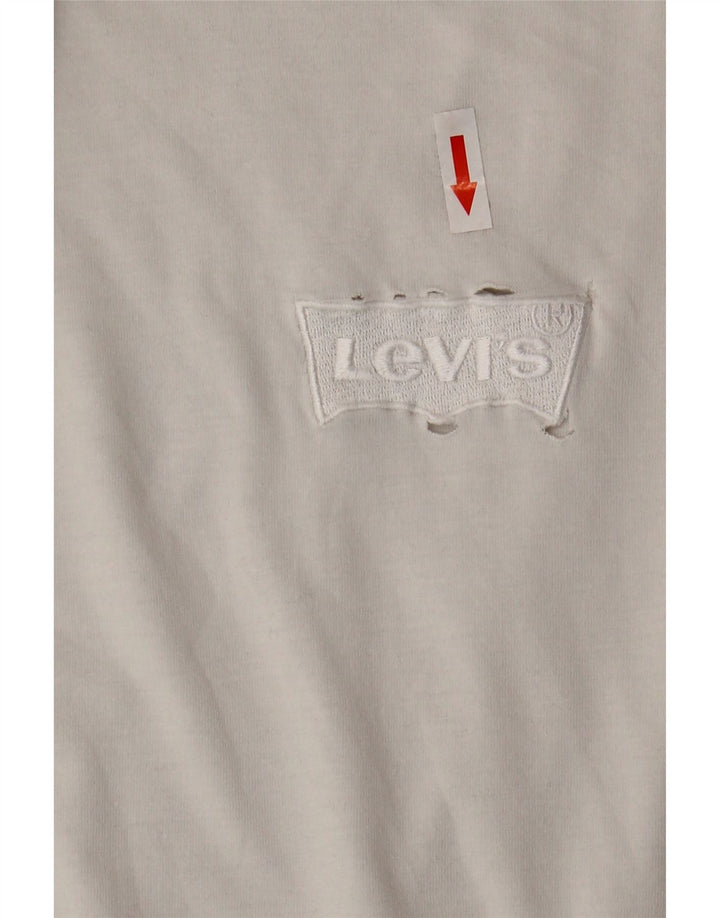 Levi's Camiseta de ajuste relajado para hombre Top grande de algodón blanco