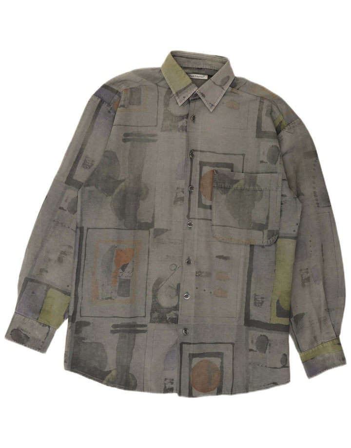 Camisa Jean Chatel Hombre Patchwork Gris Medio