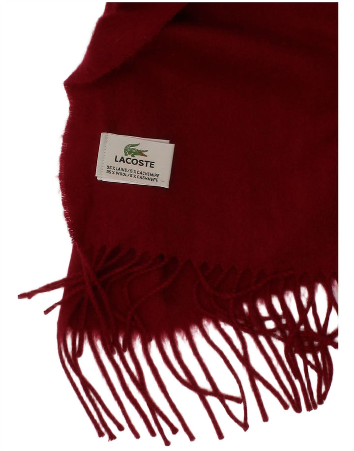 Lacoste Bufanda rectangular para hombre Talla única Lana roja clásica