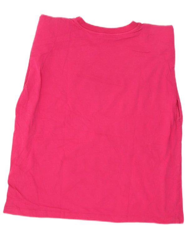 Zara Mujer Chaleco Top UK 44 Algodón Rosa Medio