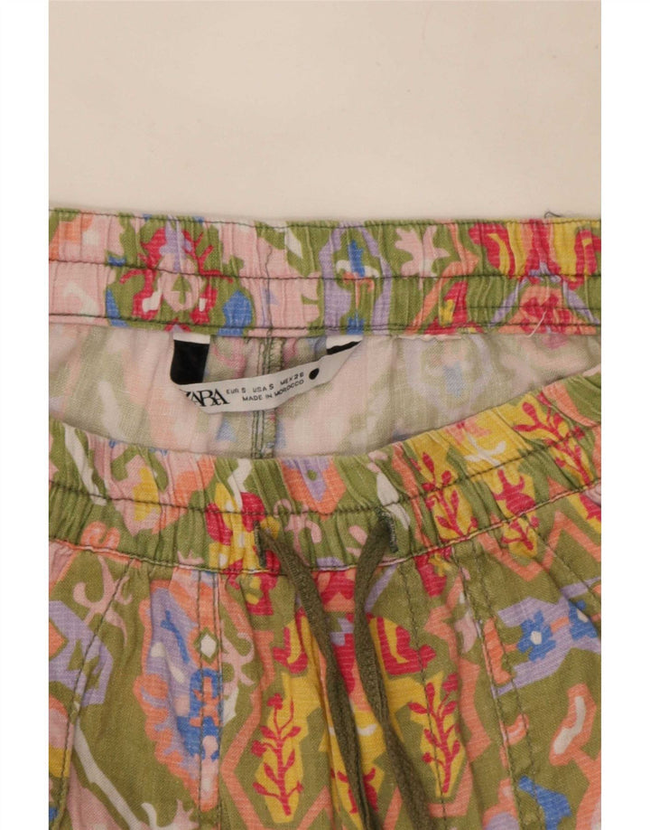 Zara Pantalones Cortos Chinos Pequeños W26 Multicolor Floral