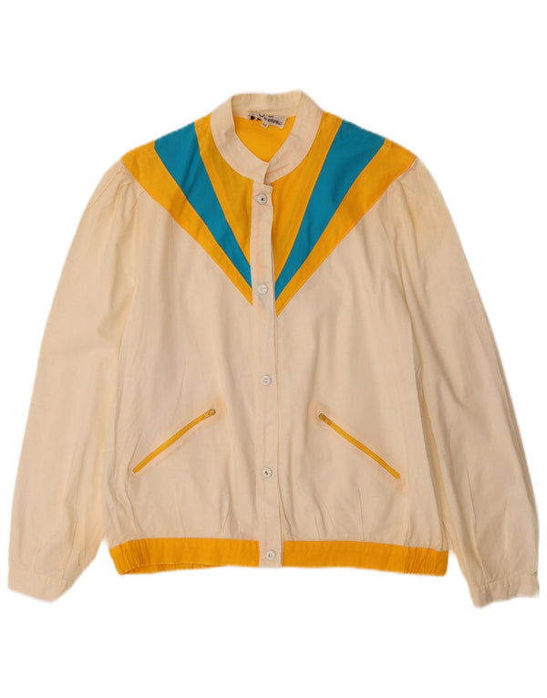 ANTONELLI Chaqueta bomber de mujer IT 44 Medium Off White Algodón color block