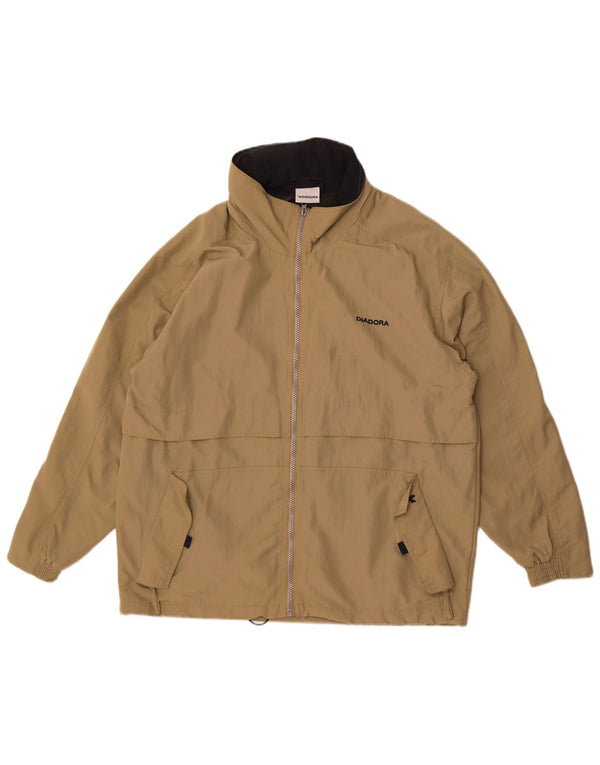 Diadora Chaqueta impermeable holgada para hombre UK 36 Small Caqui Poliamida