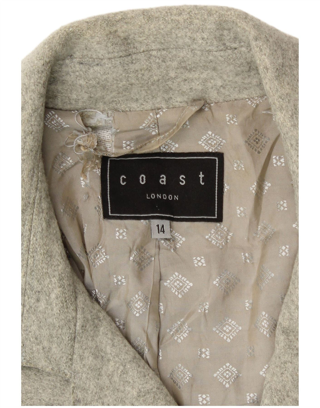 Abrigo de doble botonadura para mujer Coast UK 44 Lana virgen gris grande