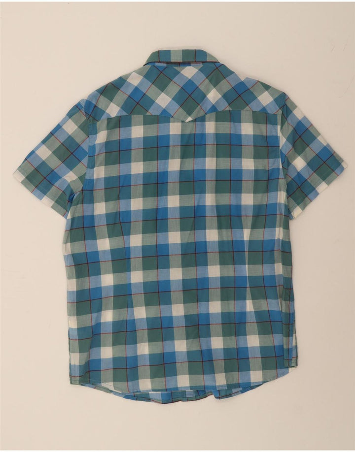LEE Mens Slim Fit Short Sleeve Shirt 2XL Blue Check Cotton Vintage Lee and Second-Hand Lee from Messina Hembry 
