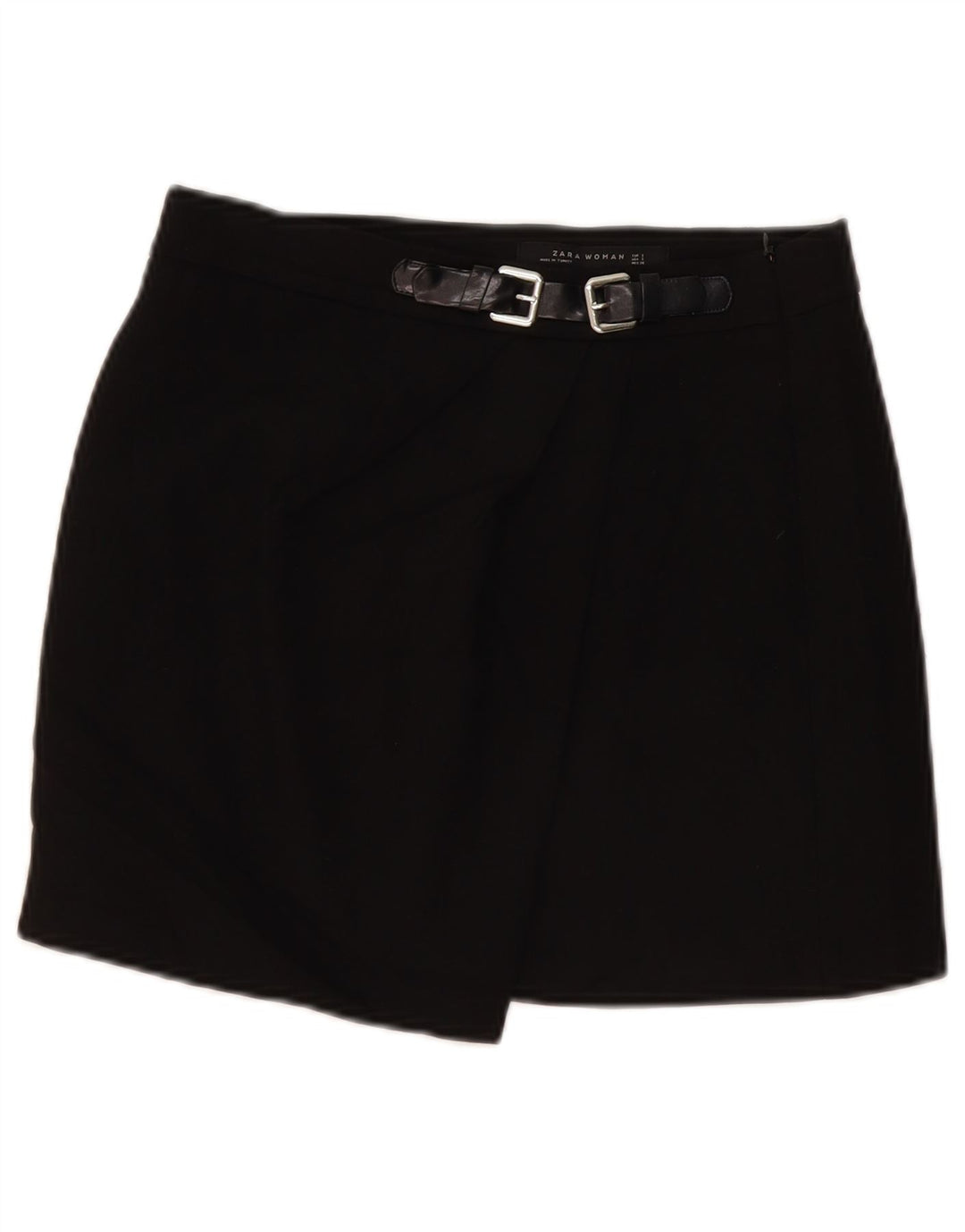 Zara Mujer Falda Cruzada Asimétrica Pequeña W27 Negro