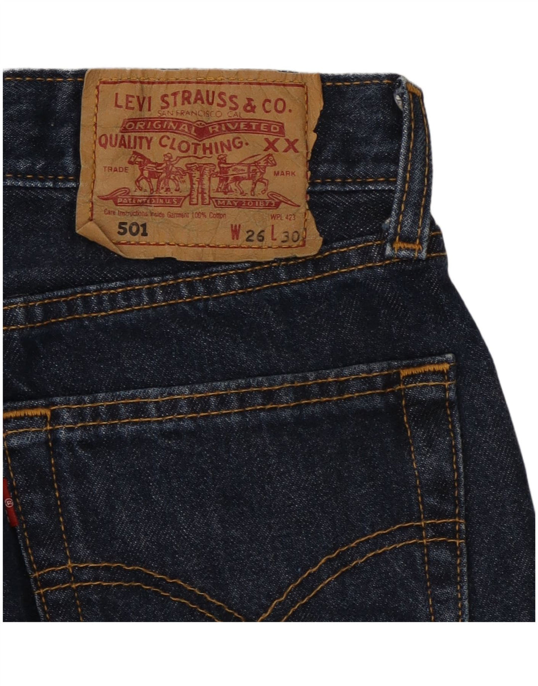 Vaqueros Levi's Mujer 501 Rectos W26 L30 Azul Marino