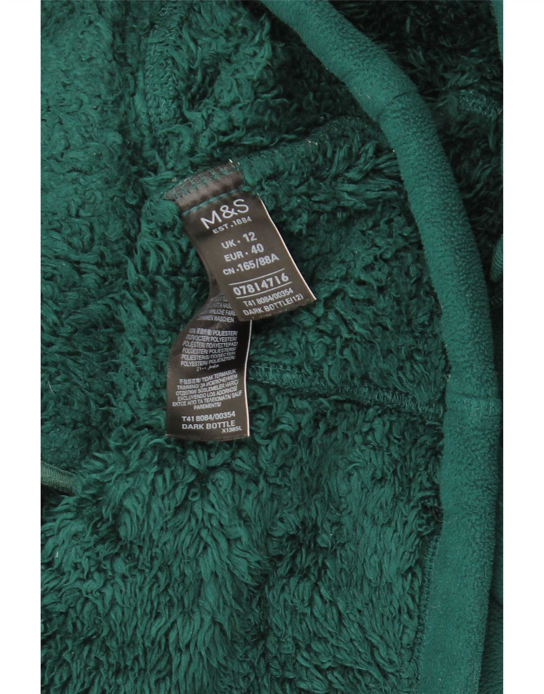 Marks & Spencer Chaqueta polar para mujer UK 12 Poliéster verde medio