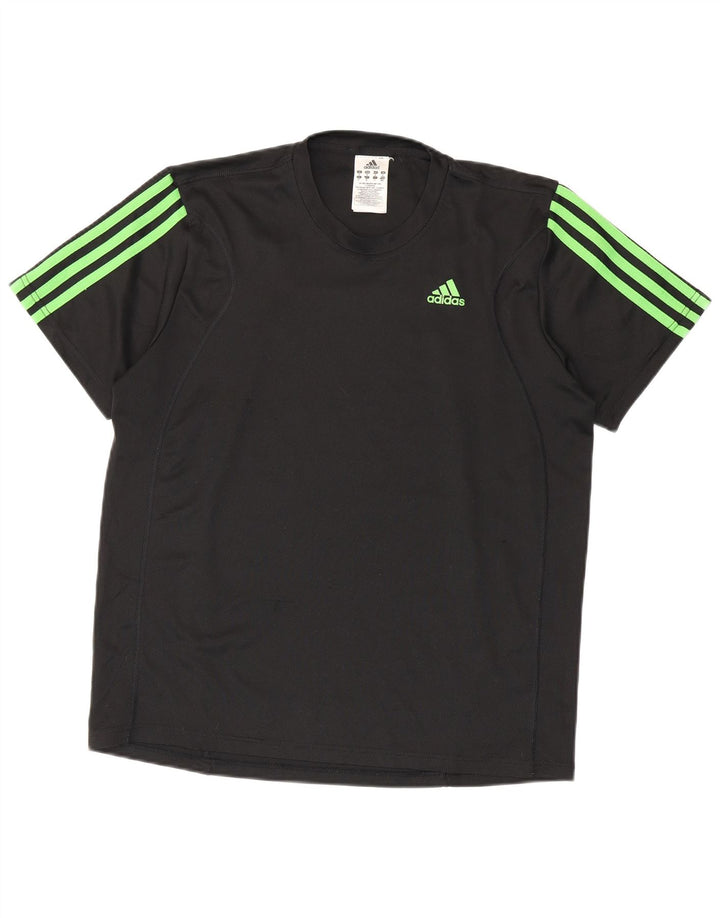 ADIDAS Camiseta Climalite para hombre Top Mediano Negro Poliéster