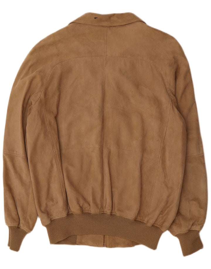 VINTAGE Chaqueta bomber de ante para hombre Reino Unido 42 XL Marrón