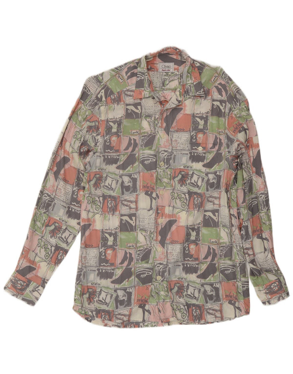 Camisa gráfica para hombre Olymp Talla 38 Viscosa patchwork multicolor mediana