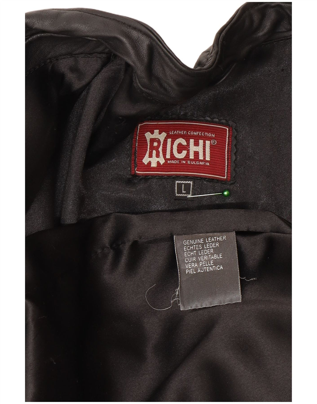 Vintage chaqueta de cuero para hombre Reino Unido 40 cuero negro grande