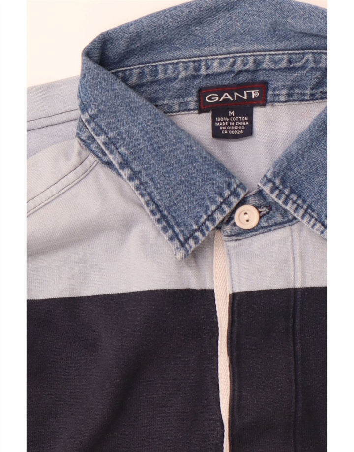 GANT Polo de rugby de manga larga de algodón a rayas en azul marino mediano para hombre