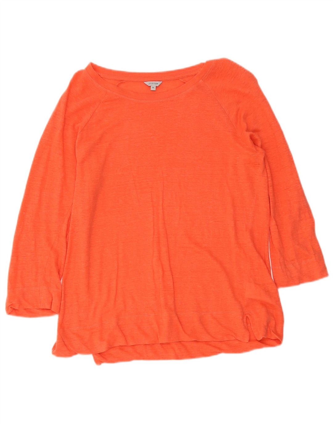 Jigsaw Mujer Top Manga 3/4 UK 40 Mediano Naranja Lino
