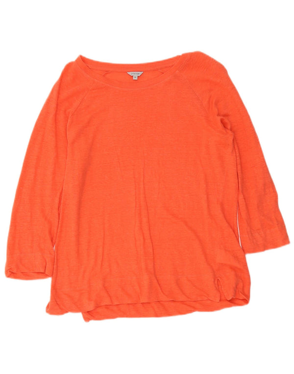 Jigsaw Mujer Top Manga 3/4 UK 40 Mediano Naranja Lino