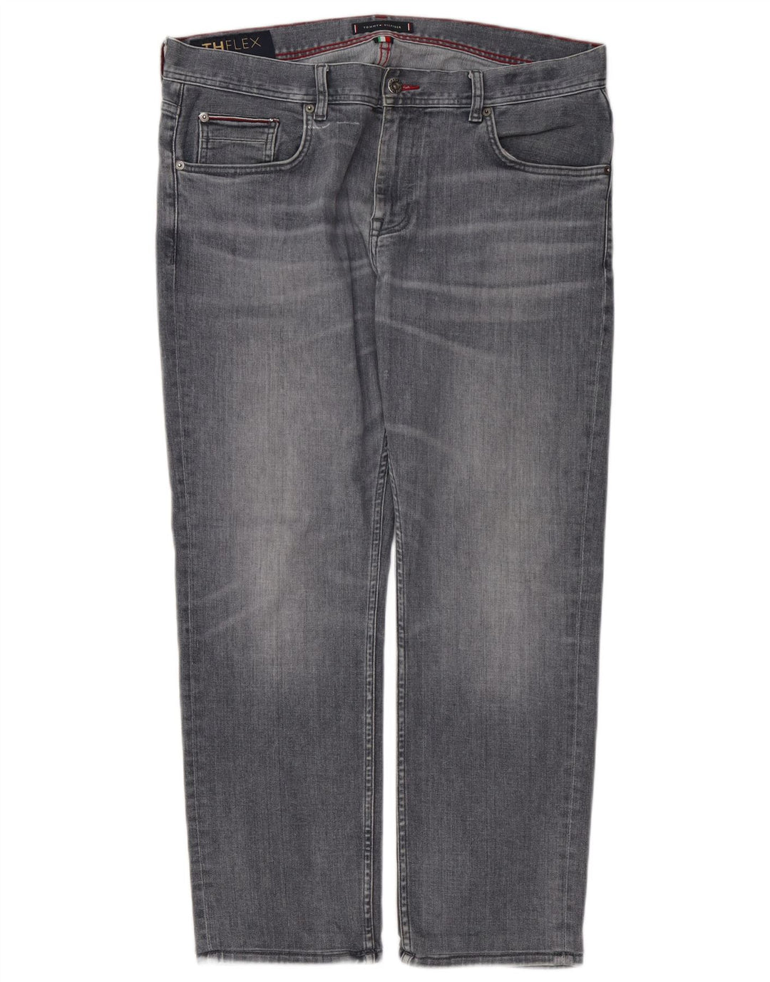 Tommy Hilfiger Vaqueros rectos Denton para hombre W36 L28 Gris