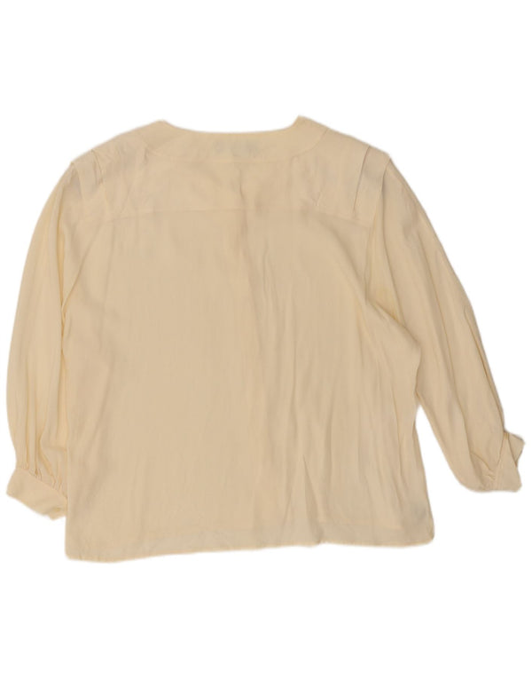 Mario Pucci Cecconi Blusa de manga 3/4 para mujer IT 46 Large Off White