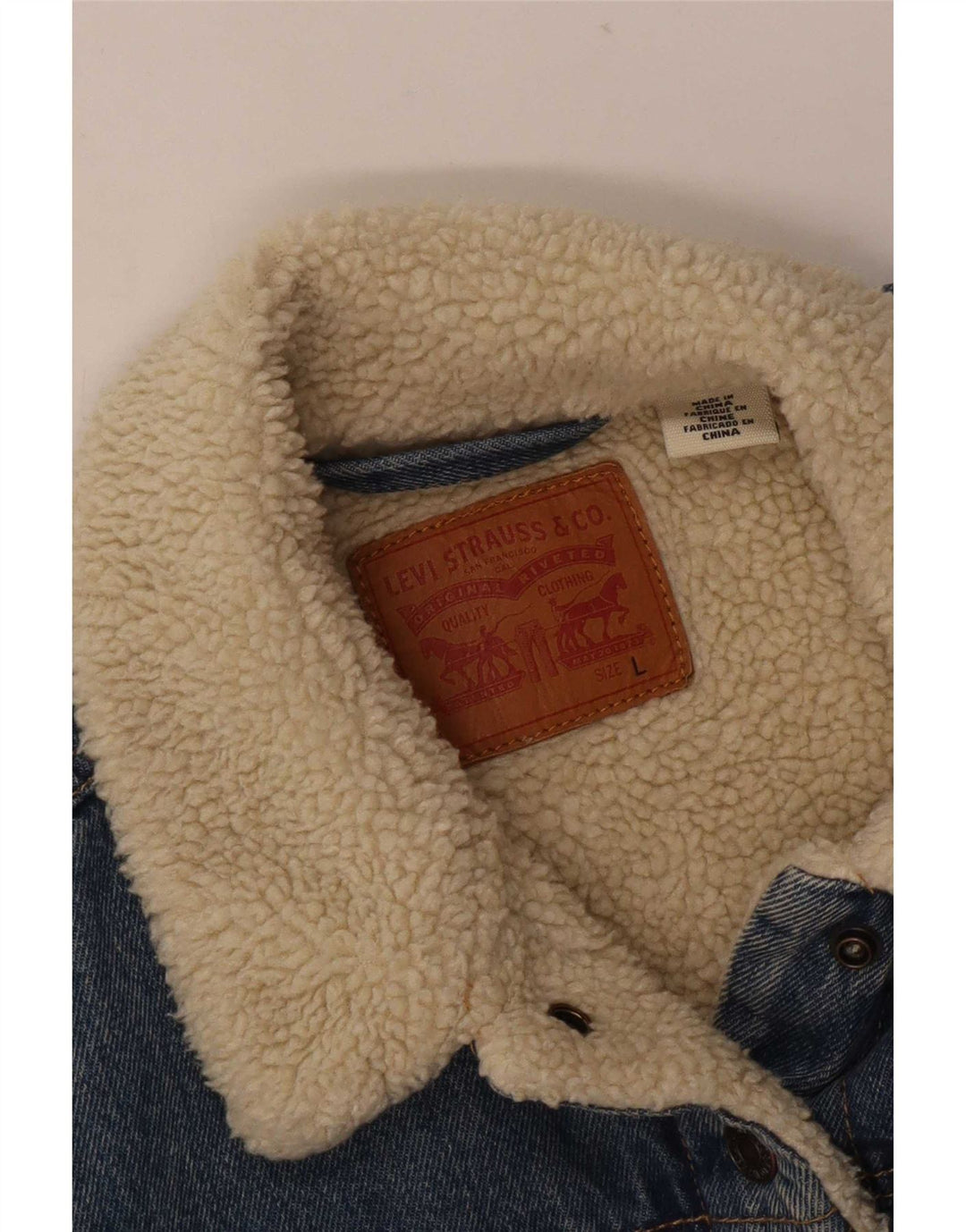 Levi's Chaqueta Sherpa Vaquera para Mujer Reino Unido 44 Grande Azul