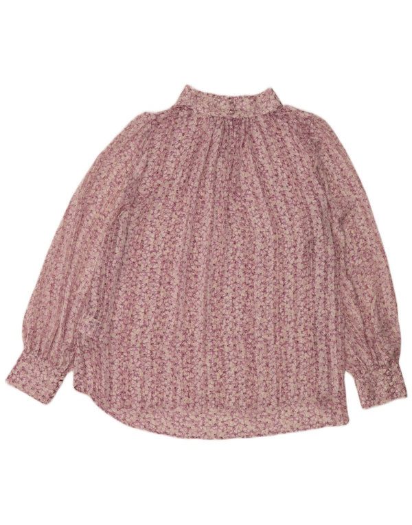 H&M Blusa de manga larga para mujer UK 46 Poliéster floral rosa grande