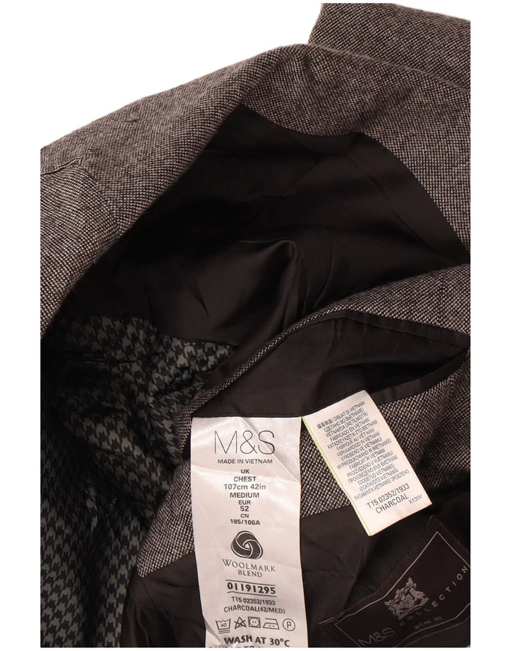 Marks & Spencer Chaqueta tipo blazer con 2 botones para hombre, talla 42, lana gris grande