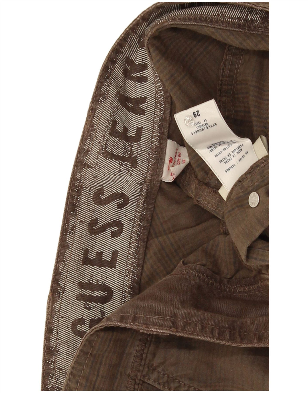 Guess Mens Cargo Shorts W29 Pequeño Algodón Marrón