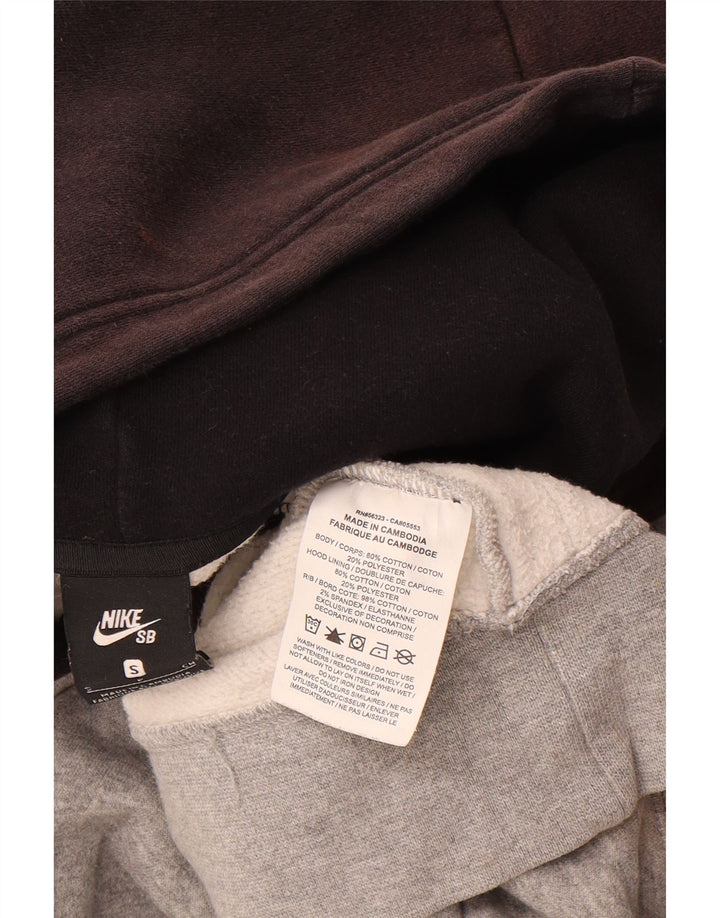 NIKE Mens Hoodie Jumper Small Grey Colourblock Cotton