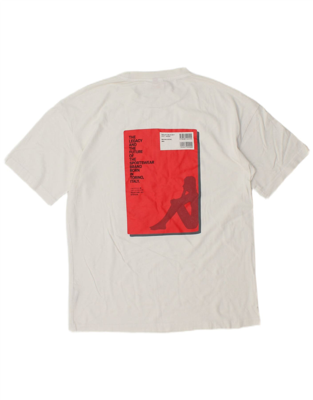 KAPPA Camiseta gráfica para hombre Top Small White Cotton
