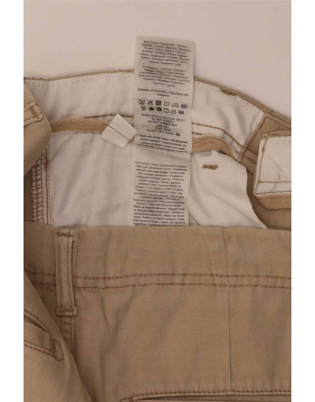 Jack & Jones Mens Cargo Shorts Small W32 Algodón Beige