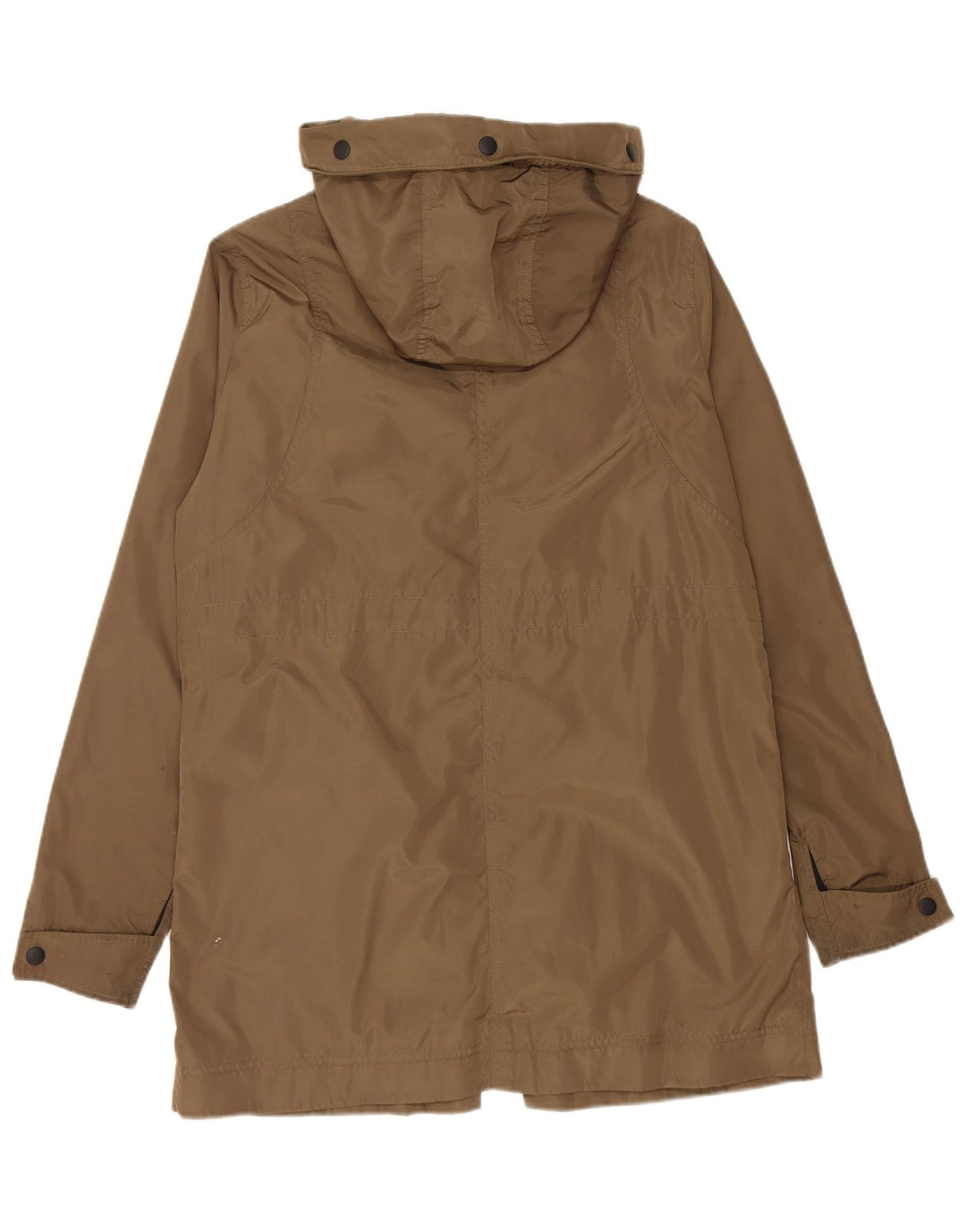 Superdry Chaqueta impermeable con capucha para mujer, talla 40, poliéster caqui grande