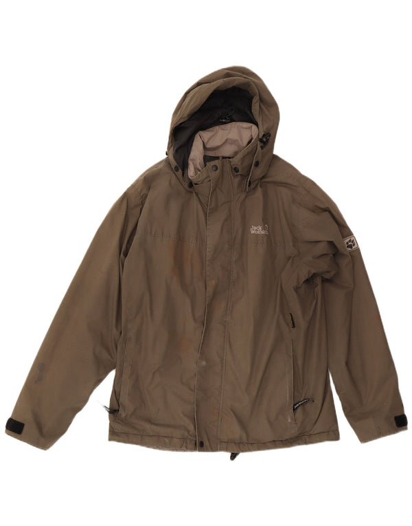 Jack Wolfskin Chaqueta cortavientos con capucha para hombre UK 36/38 Medium Beige