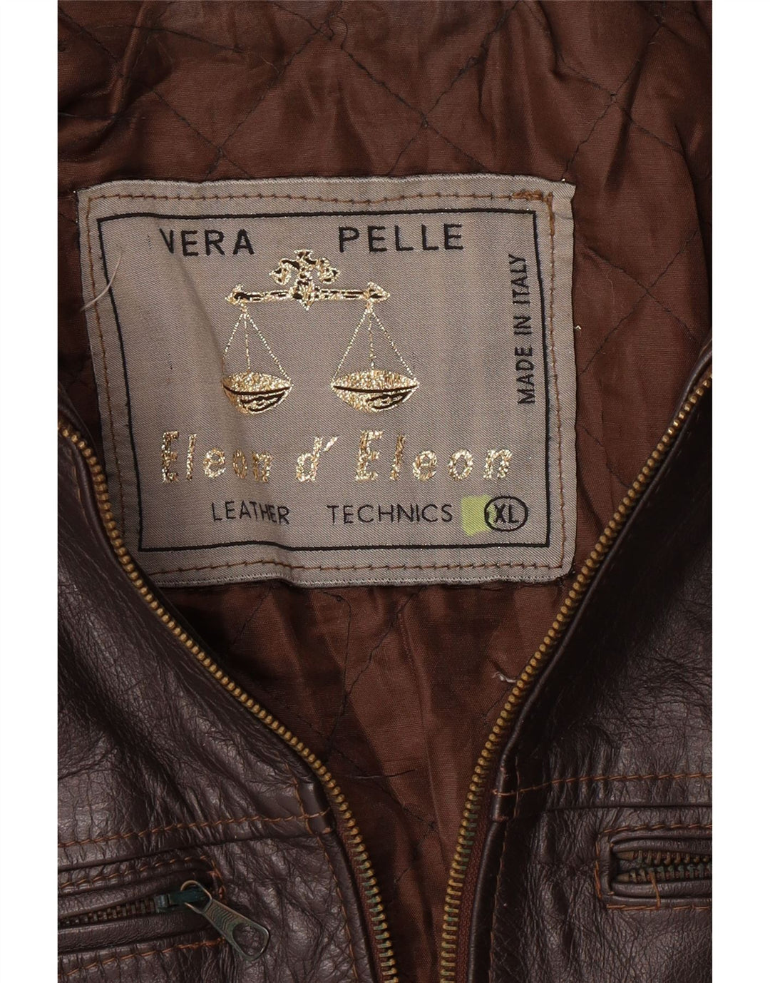 VINTAGE Chaqueta de cuero para hombre Reino Unido 42 XL Cuero marrón