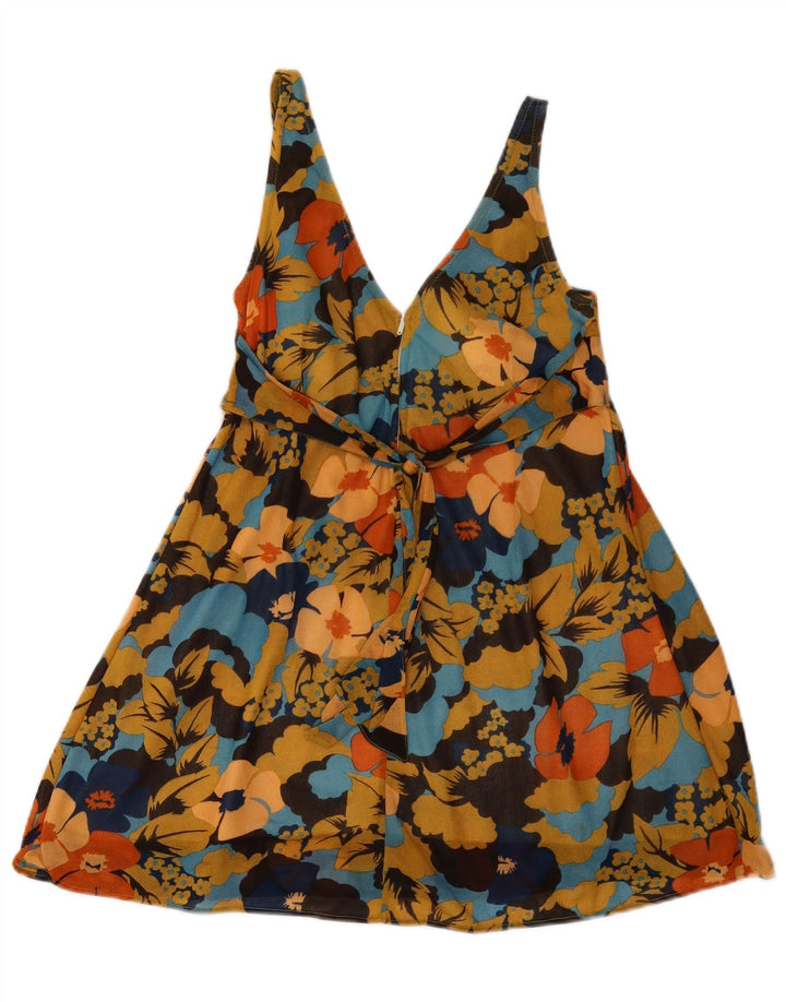 Vintage mujer Sundress Reino Unido 10 pequeño multicolor floral