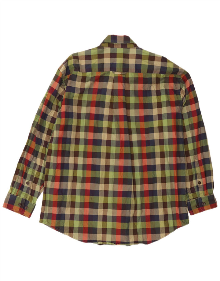 Camisa Orvis Hombre XL Algodón Cuadros Verdes