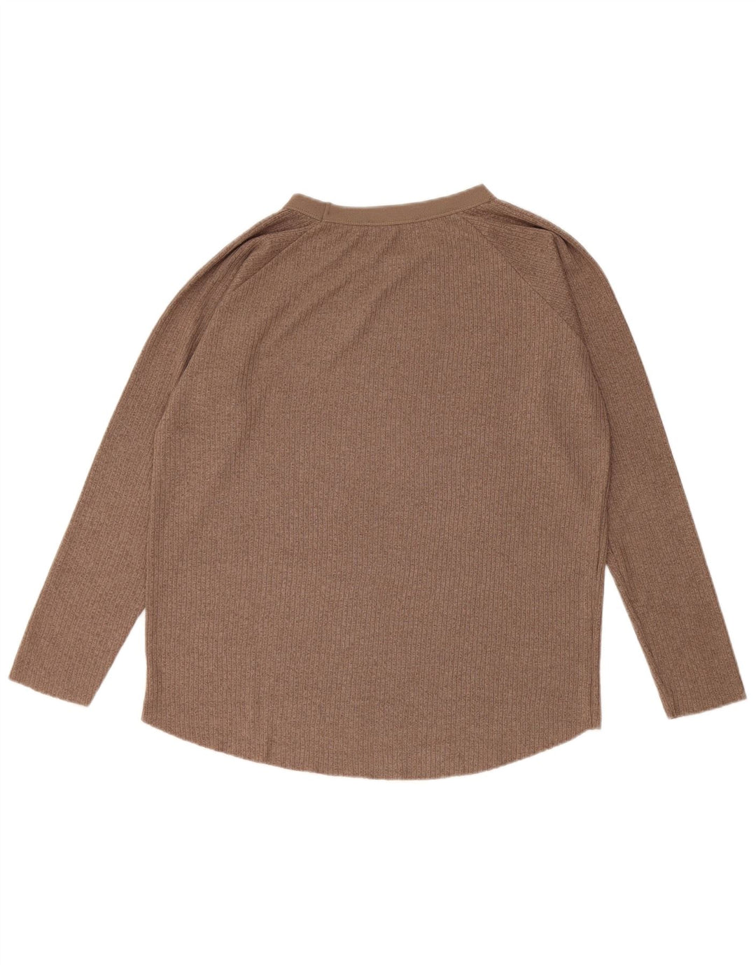 Zara Mujer Top Extragrande Manga Larga UK 10 Small Marrón