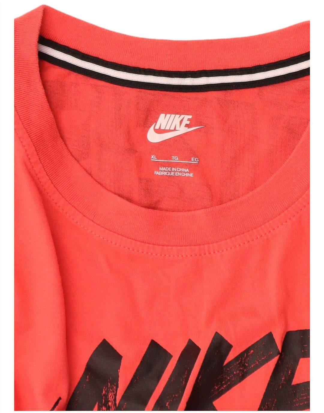 NIKE Camiseta gráfica para hombre Top XL Algodón rojo