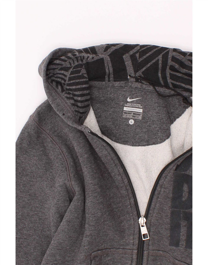 Nike Sudadera con capucha y cremallera gráfica para niños 6-7 años Gris